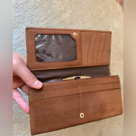 Vintage 80s Designer Large Wallet Italian Cowhide Leather Good Condition - Picture 12 of 17